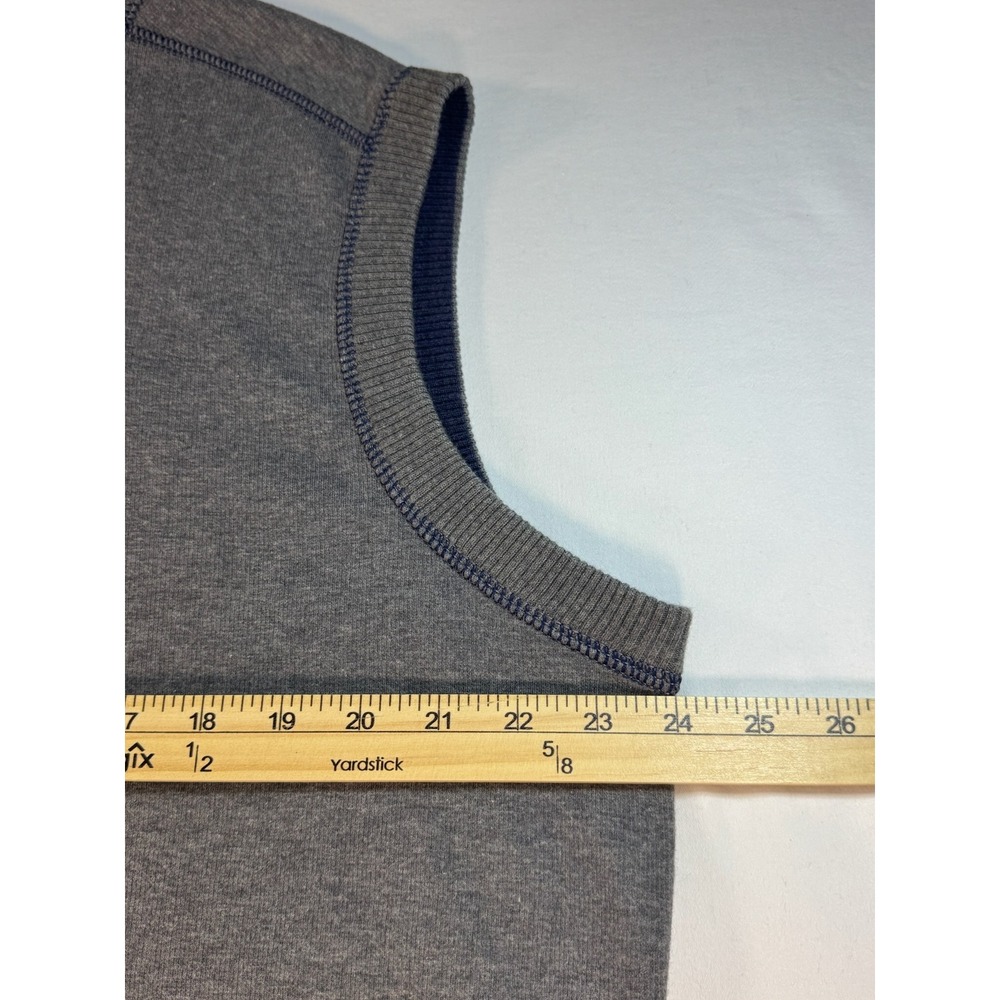 Horn Legend Reversible Quarter Zip Vest Gray Navy Blue 100% Cotton Mens Large - Picture 7 of 8